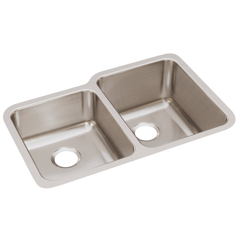Lustertone 31.25" L x 20.5" W Double Basin Undermount Kitchen Sink