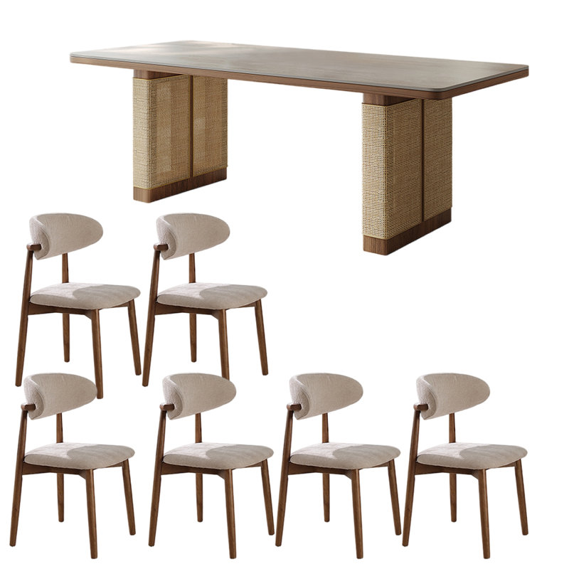 Ensemble de table de salle à manger rectangulaire simple de style rétro, H 29,5 po x L 63 po x l 31,5 po