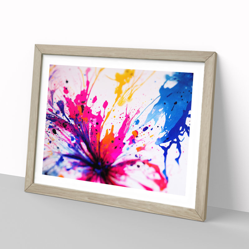 Flower Splash Vol.4 Abstract - Framed Print, 46cm H x 64cm W x 2cm D, Oak