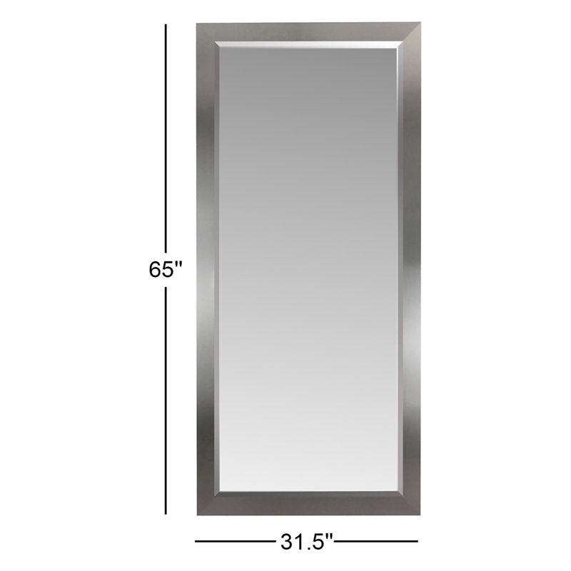 Miroir pleine longueur biseauté moderne et contemporain Alric, 65 po x 31,5 po