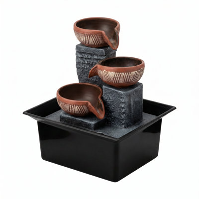 Three Level Desktop Fountain With Led Light