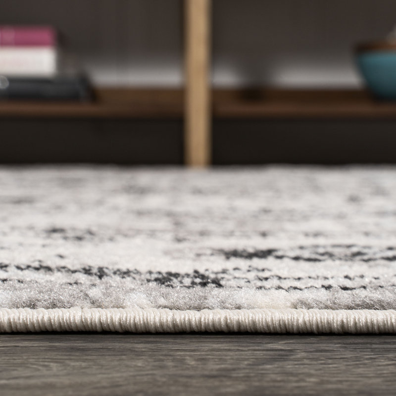 Tapis gris foncé Merza, Rectangle 7 pi 9 po x 10 pi