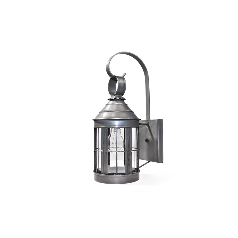 Lanterne murale d’extérieur 1 ampoule Heal, Laiton foncé, Transparent