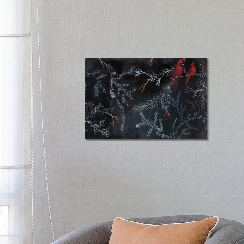 Cardinal Chalkboard by Danhui Nai - Wrapped Canvas Painting, 66.04 cm H x 45.72 cm W x 1.91 cm D