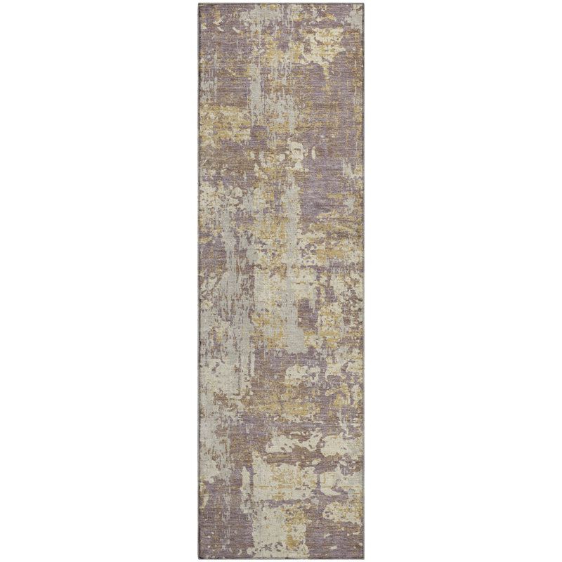 Tapis abstrait lavable à la machine de qualité supérieure Mayfield AMF1008, Tapis de couloir 2 pi 3 po x 7 pi 6 po