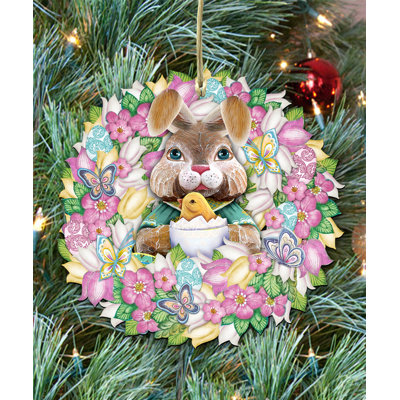 5'' Handmade Wood Hanging Figurine Ornament