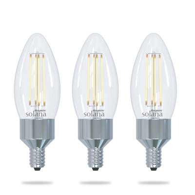 Bulbrite Solana 3-pack 40 Watt Equivalent B11 Smart Wifi Connected 90cri Chandelier Led Light Bulb
