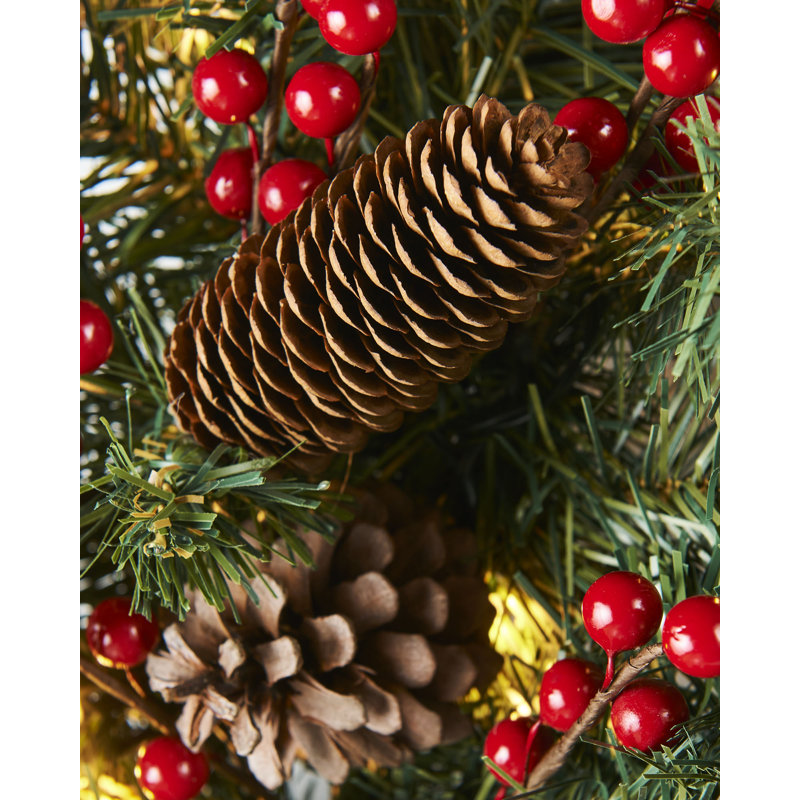 Faux Lighted 76.2cm Wreath
