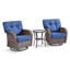 Ensemble de chaises berçantes pivotantes 3 pièces avec coussins de dossier en T et table d'appoint Agnes-919326722