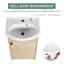 Petit meuble-lavabo autoportant de 18 pouces avec petit lavabo avec lavabo, meuble-lavabo et lavabo combiné (KD-PACKING)