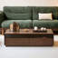 Table basse moderne moderne en bois massif avec rangement