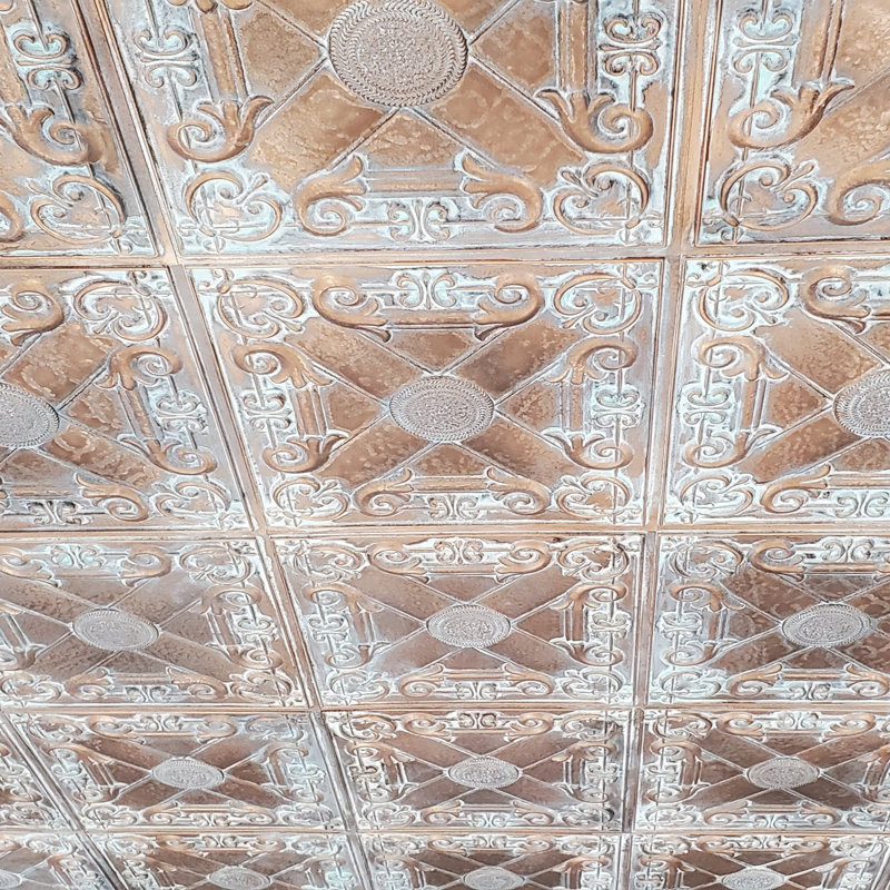 Carreau de plafond encastré en cuivre patiné 24 L x 24 W