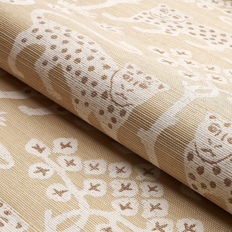 Woodland Leopard Sisal Wallpaper, Oatmeal