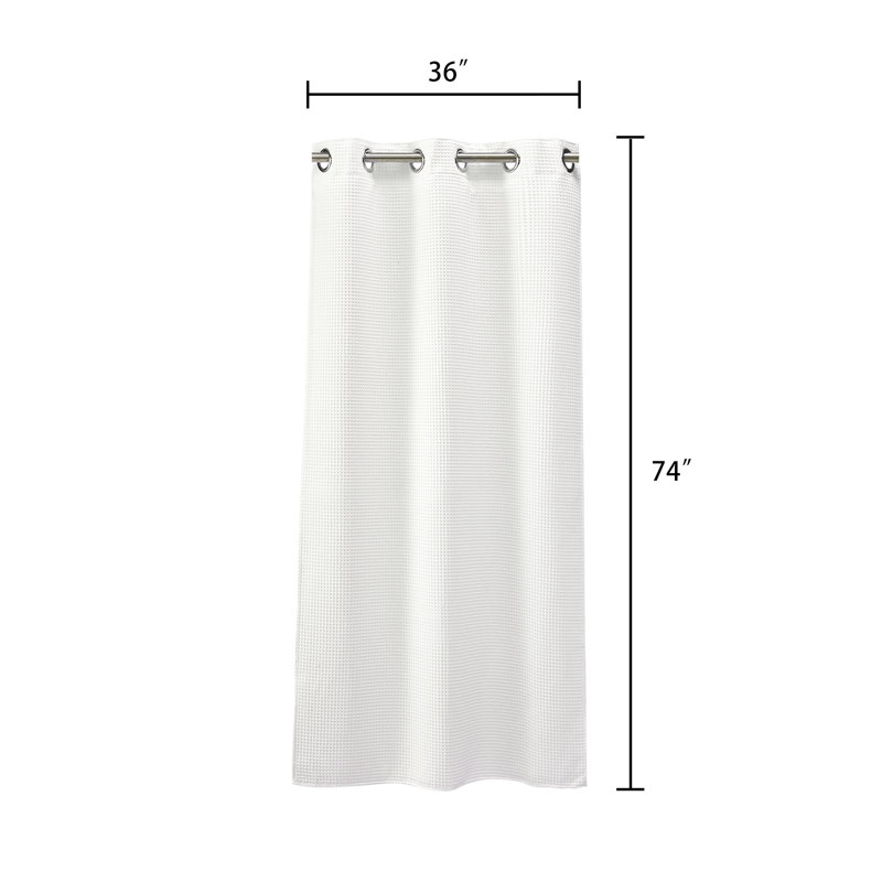 Rideau de douche gaufré Duppstadt, Blanc, H 74 po x l 36 po
