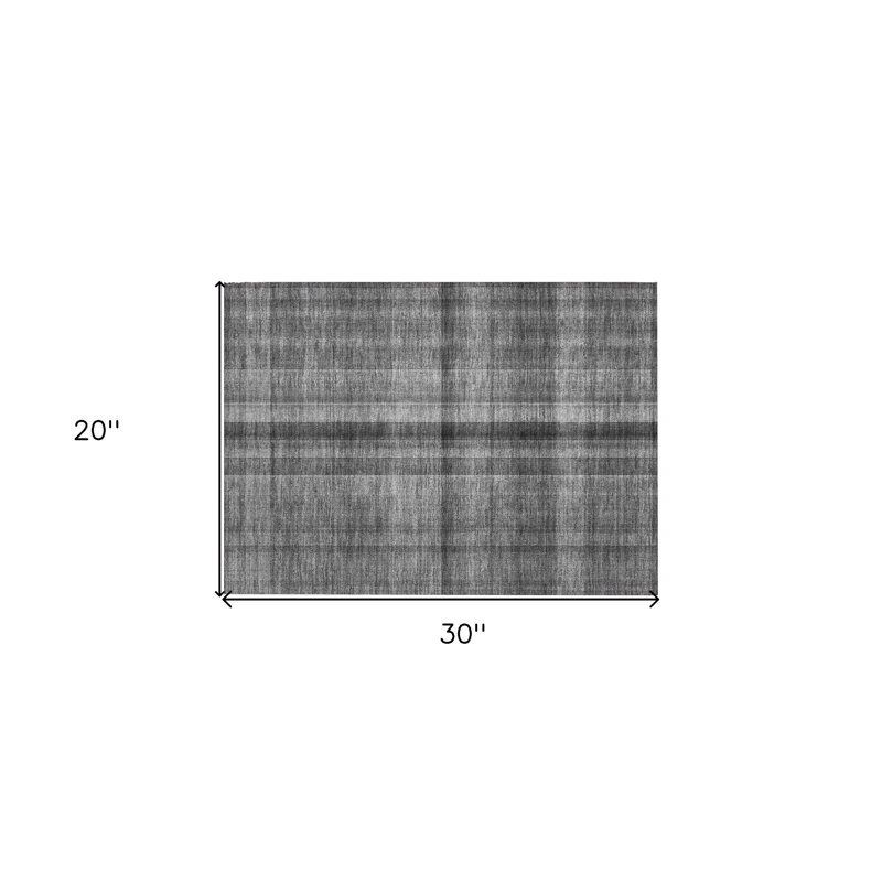 Tapis extérieur lavable antidérapant à carreaux gris 2 pi x 3 pi