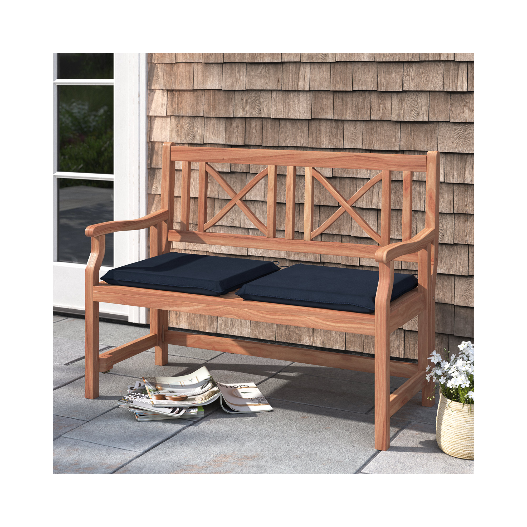 Outdoor Dining Chair, 2" H x 17" W x 17" D
