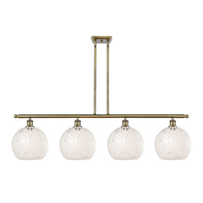 Luminaire suspendu pour îlot de cuisine 4 lumières Ballston White Mouchette