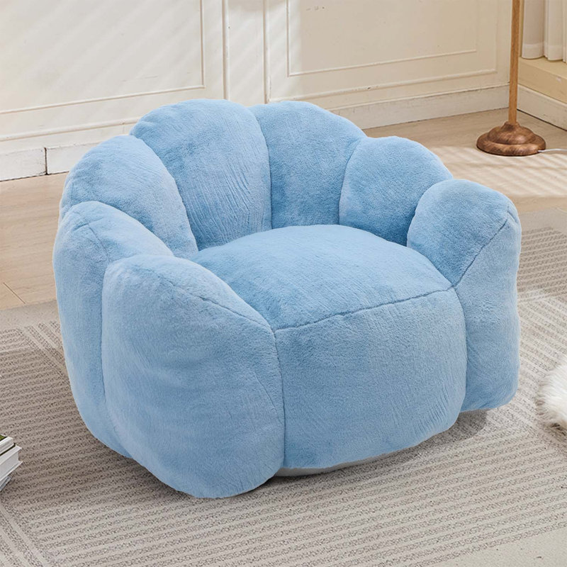 Fauteuil à billes avec anneau de traction Lotus, facile à déplacer, Bleu