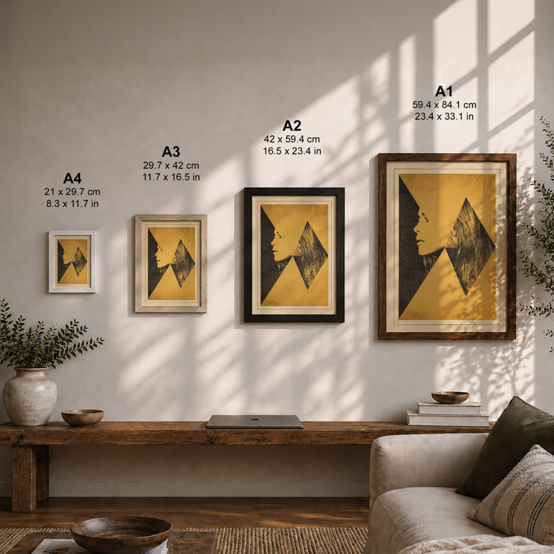 Mind's Geometry Modern - Framed Print, A1 - 84.1 x 59.4 cm, White