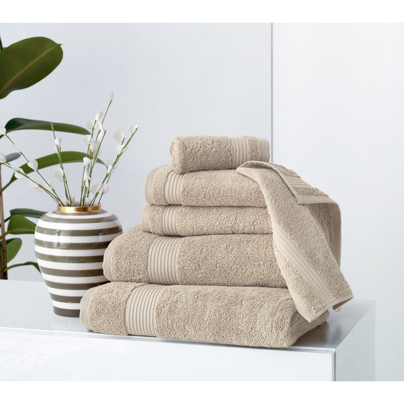 Hammel Amadeus Turkish Cotton Towels - Quick-Dry, Absorbent, and Luxuriously Soft, Set of 6, Stone