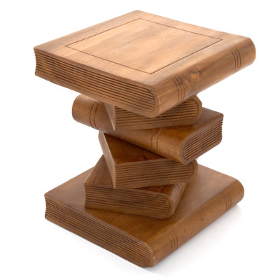 Bookstack Solid Wood End Table