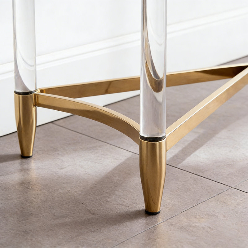 Console simple et transparente en acrylique, H 31,5 po x l 31,5 po x P 17,8 po