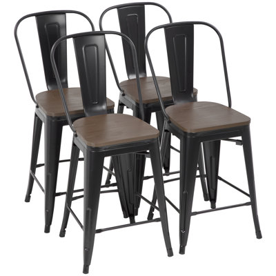 Tabouret de comptoir en bois massif 24,5 po