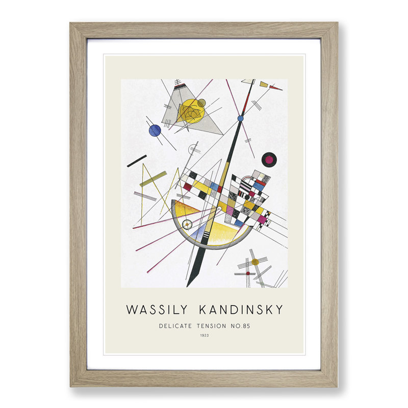 Delicate Tension by Wassily Kandinsky - Single Picture Frame Print, Oak Framed, 65cm H x 48cm W x 2cm D
