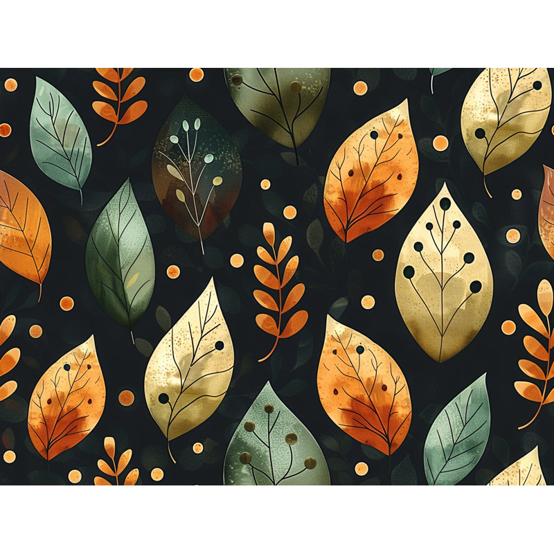 Coussin décoratif à motif de feuilles, Artwork coussins-12181, H 26 po x l 26 po