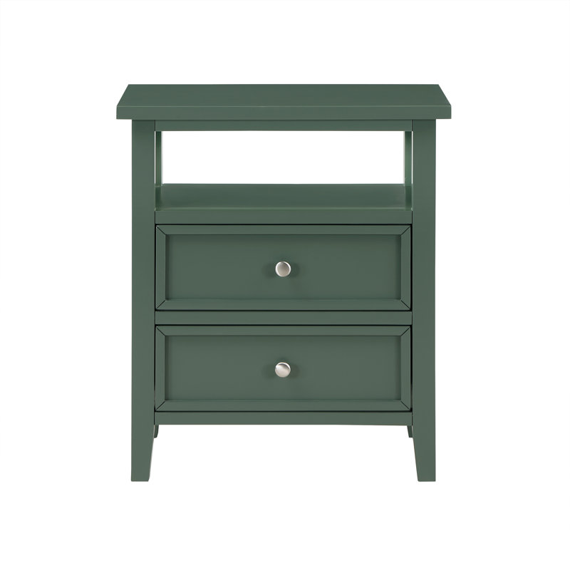 Table de chevet 2 tiroirs Weston, Vert antique