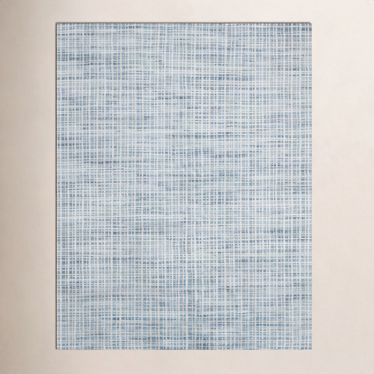 Hannon Blue Hand-Woven Geometric Rug, Rectangle 12' x 18'