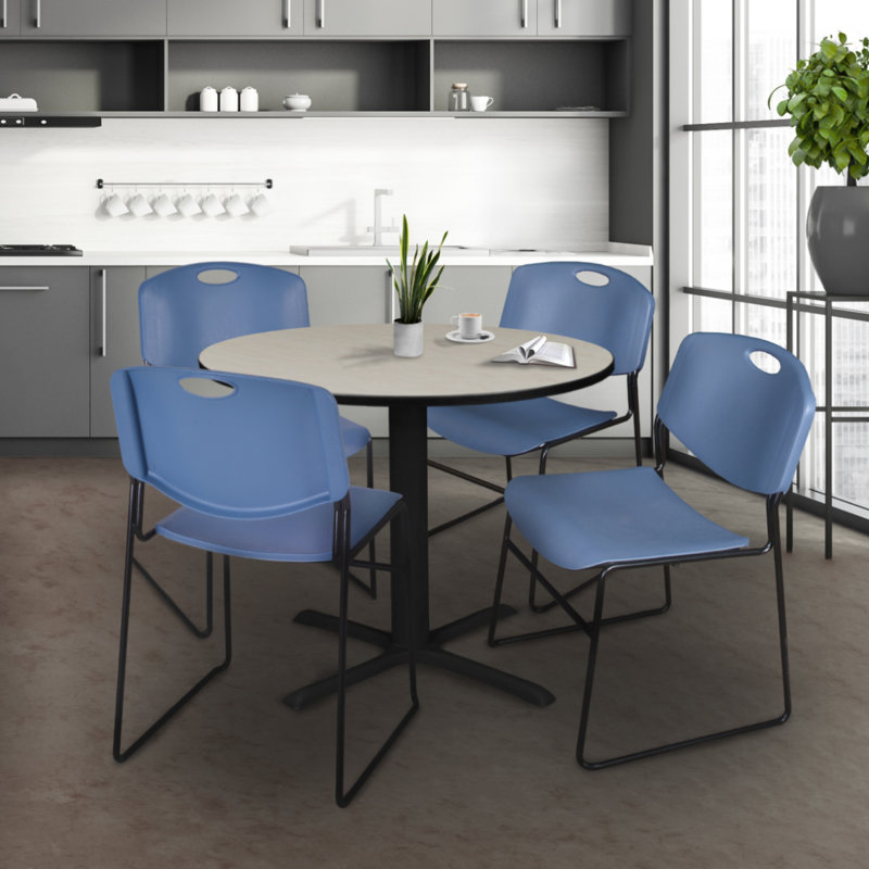 Neyland Cain Dining Table, Bleu, H 29 po x l 42 po x P 42 po, Érable