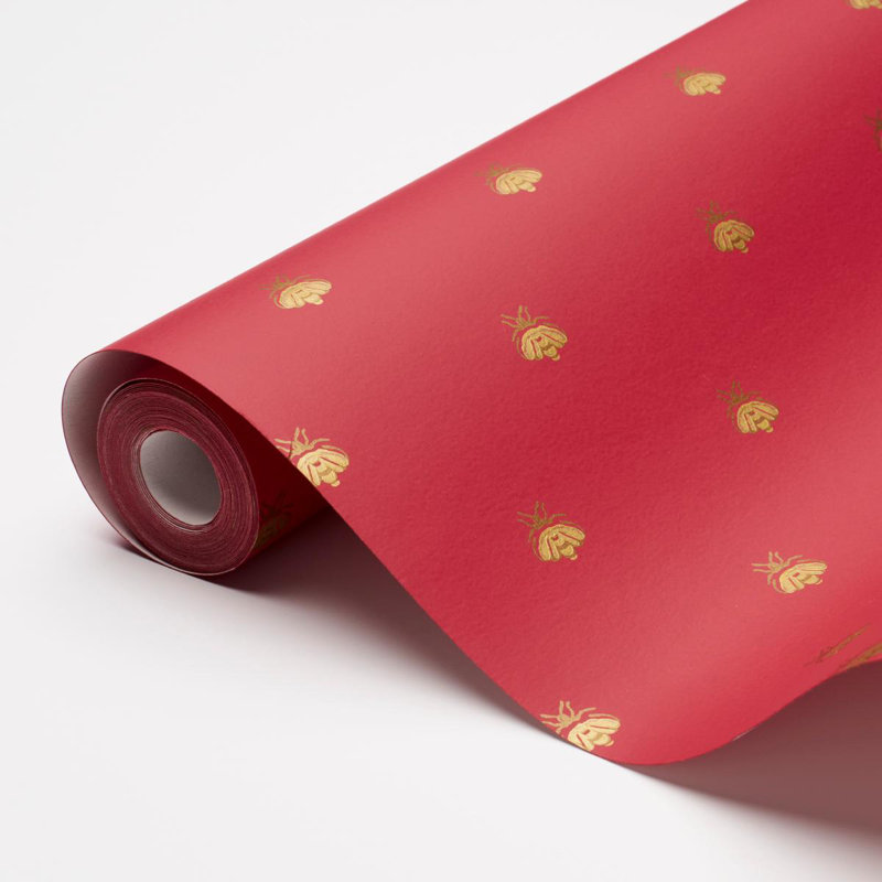 Hubert's Bees Wallpaper, Rouge/Gold
