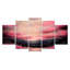 «Pink Skies Over Vermont Mountains I», décoration murale 5 panneaux