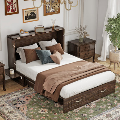 Grand lit escamotable avec 2 tiroirs