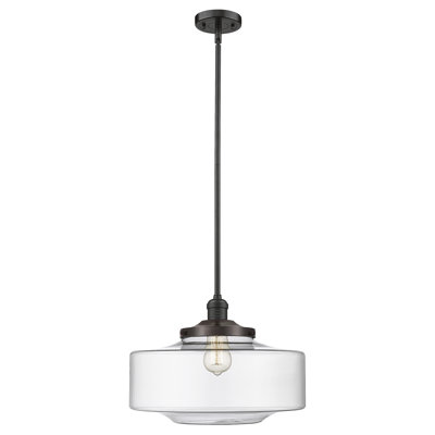 Mini-luminaire suspendu à tige lumineuse 12 po Franklin Restoration - Lainee - ampoule non incluse - finition bronze frotté