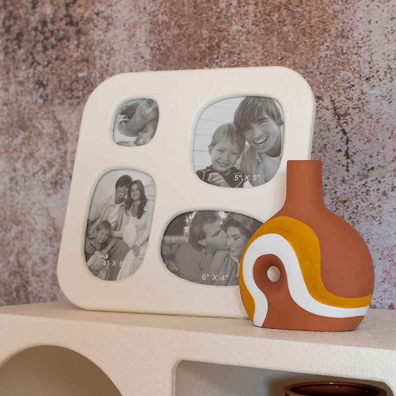 Brumett White Glass Free Standing Picture Frame