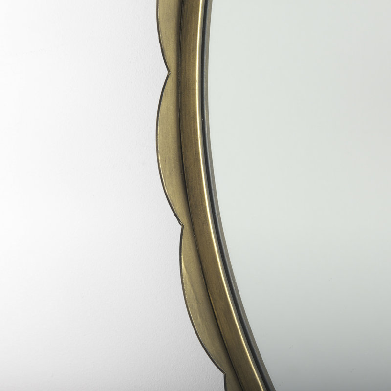 Jiamei Metal Round Mirror, Gold