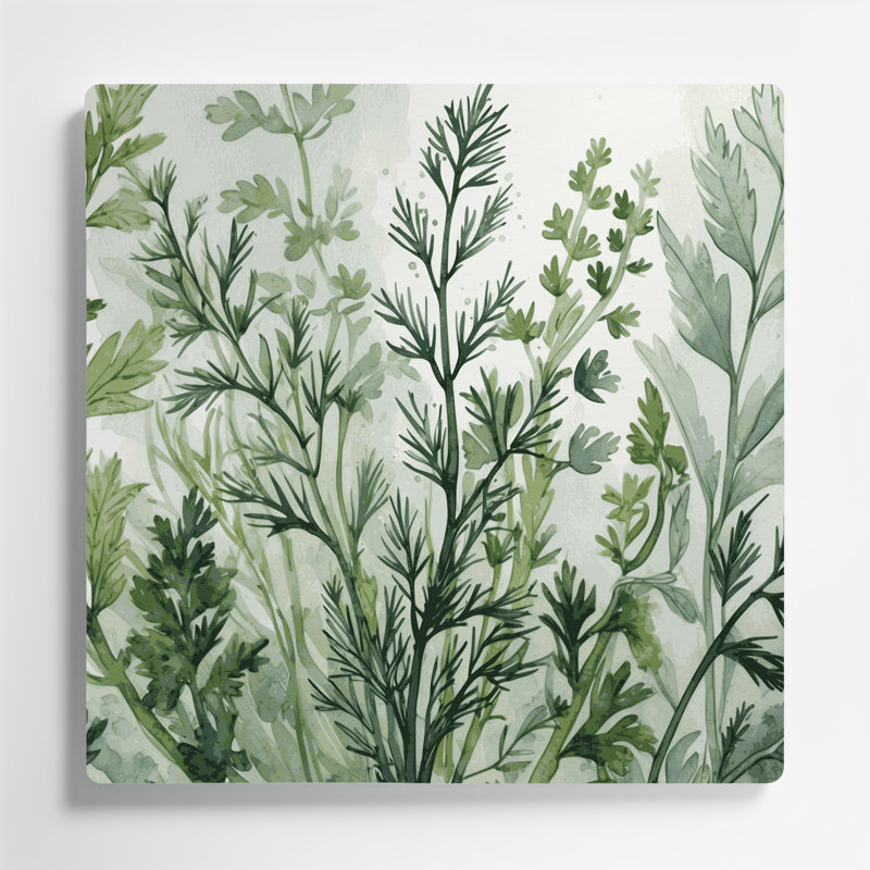 Art mural en métal Botanical Tarragon Beige, H 144 po x l 144 po x P 0,05 po