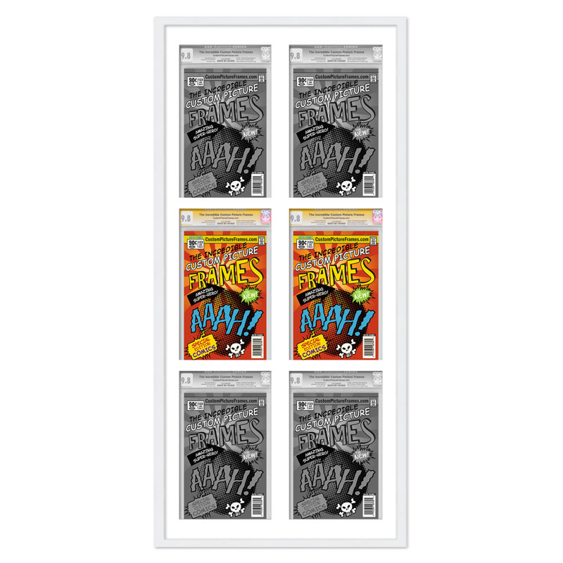 Wood Picture Frame with Mat, 8.125" x 13", 20.75" x 44.5", White/White