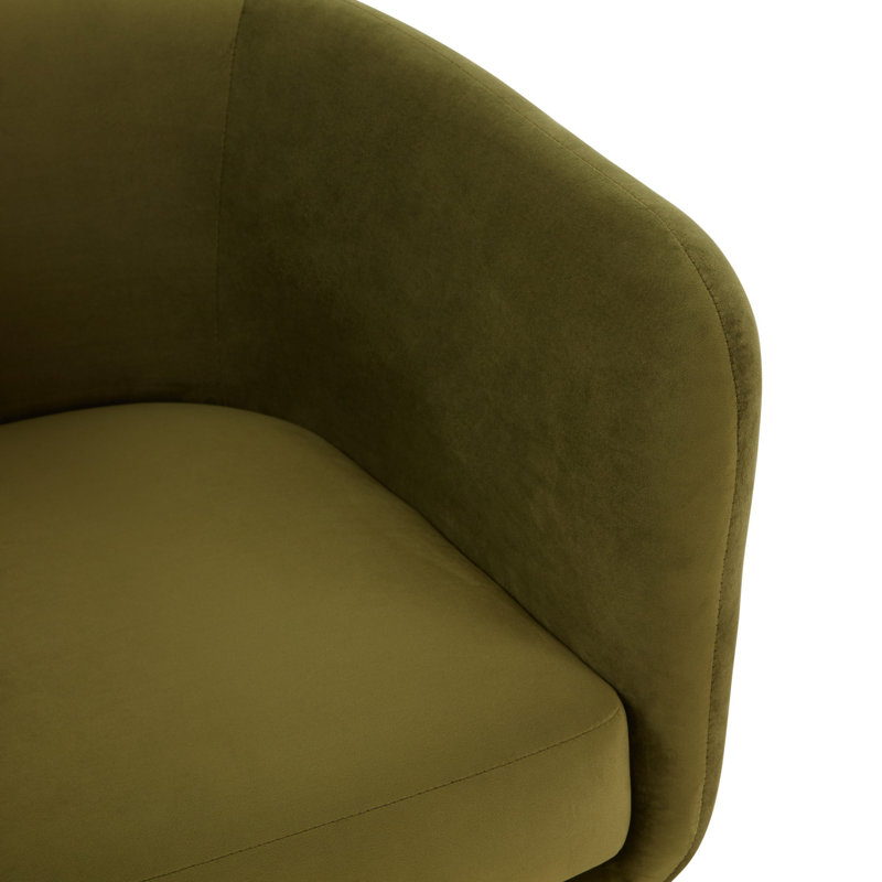 Fauteuil d'appoint en velours Alexandro, Velours vert olive