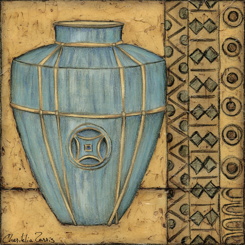 Square Cerulean Pottery II (ST) by Chariklia Zarris - Wrapped Canvas Print, 122cm H x 122cm W x 3.8cm D