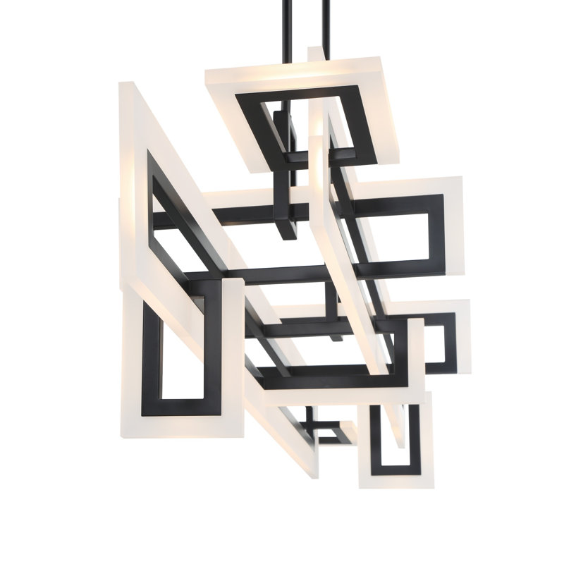 Inizio Geometric LED Chandelier, Black