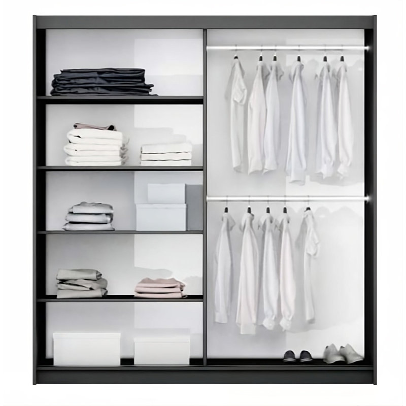 Manufactured Wood Wardrobe, White, 215xm H x 200cm W x 65cm D