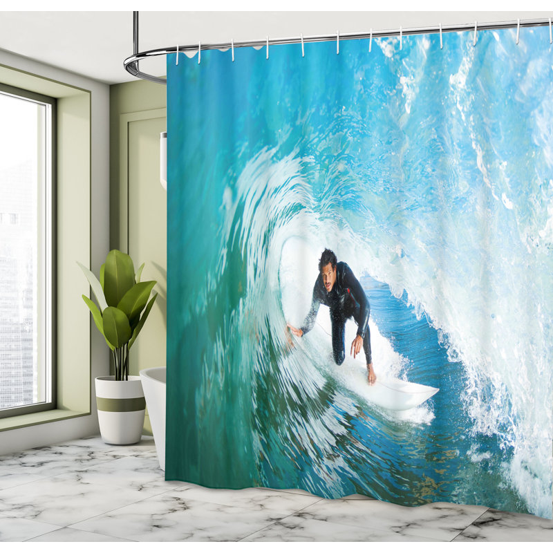 Shower Curtain with Hooks Included, 70"H x 69"W