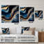 «Vibrant Blue and Gold Flow Art II», art mural abstrait transitionnel en acrylique-810114677