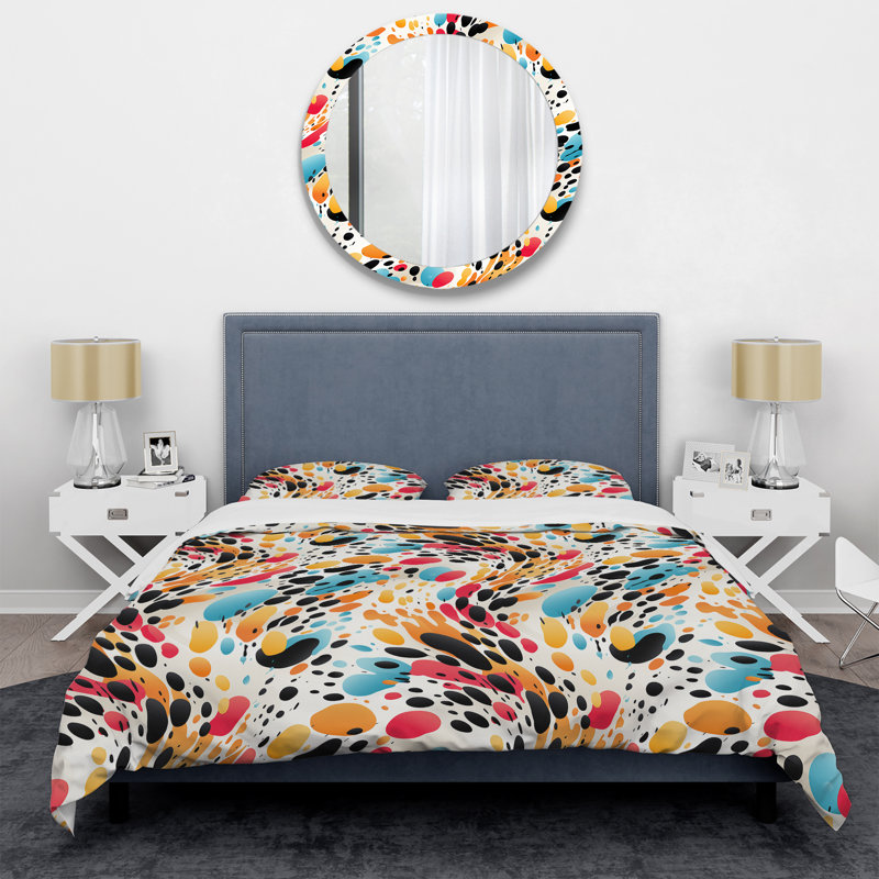 Ensemble de housse de couette multicolore Leopard Urban, Housse de couette pour très grand lit et 2 très