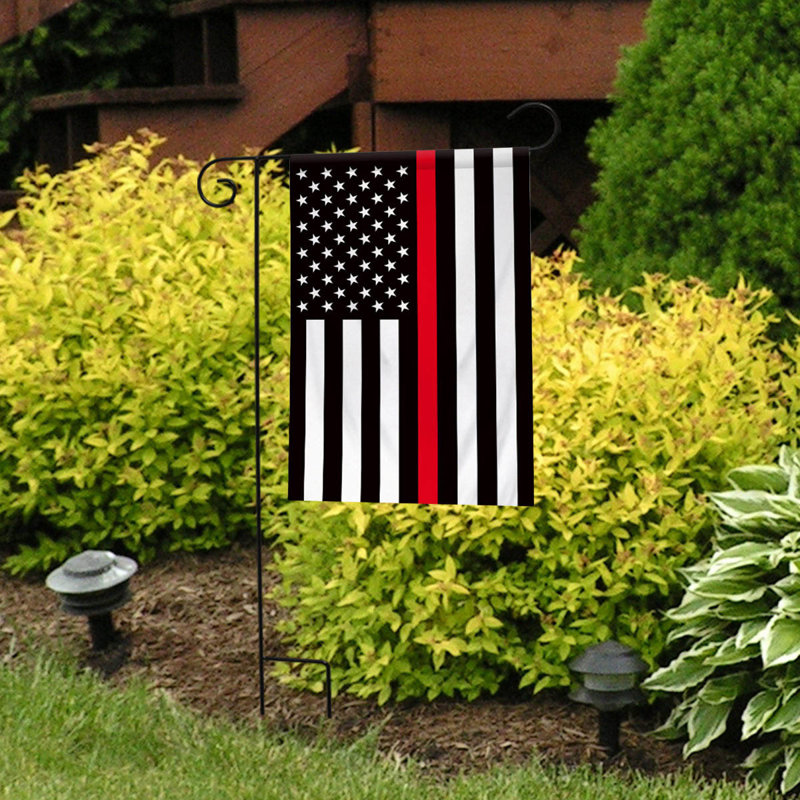 Drapeau de jardin mince ligne rouge, Rouge