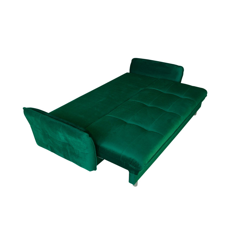 Canapé-lit à accoudoirs évasés 94,5 po avec coussins réversibles, Vert foncé