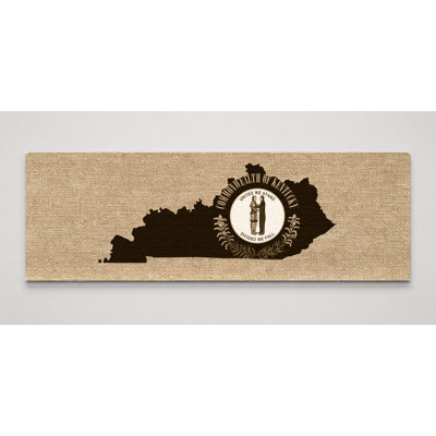 Commonwealth of Kentucky State Silhouette — Panoramic Canvas Wall Art